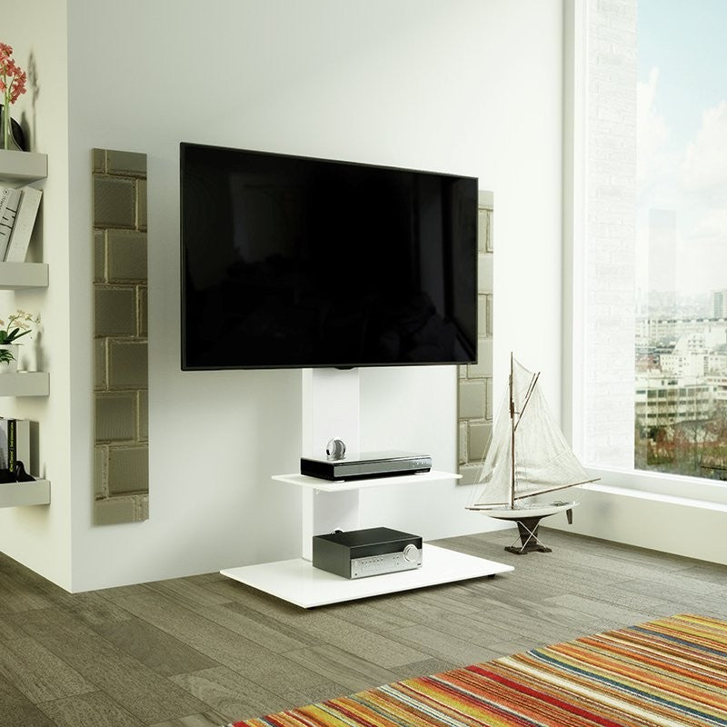 AVF Column Mount Up to 65 Inch TV Stand - White