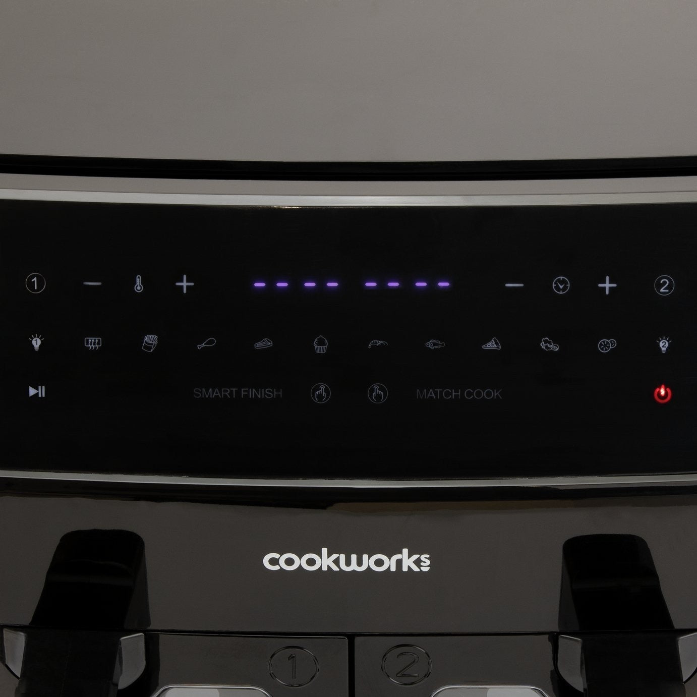Cookworks 9L 2600W Dual Air Fryer KDF5577DTW Oil Free Healthy Style - Black