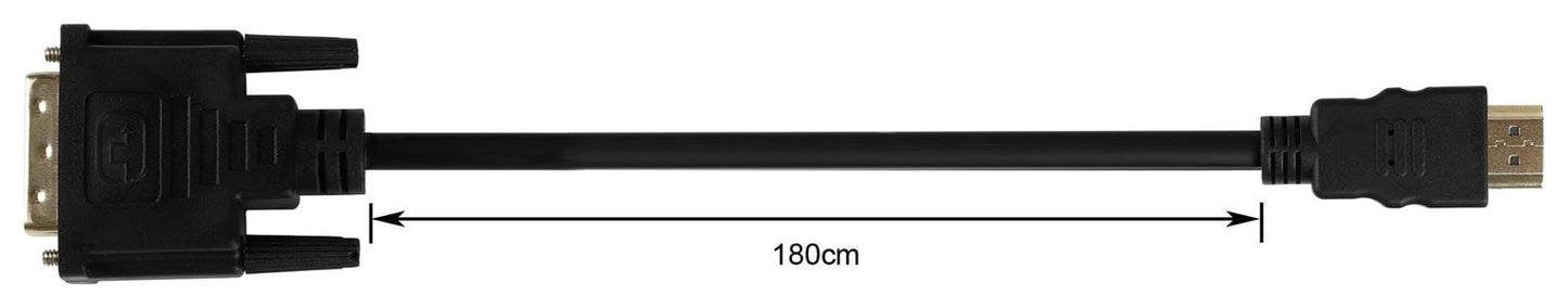 1.8m HDMI to DVI Cable - Black