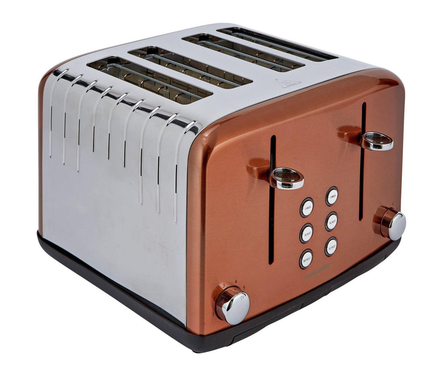 COOKWORKS COPPER STAINLESS STEEL 4 SLICE TOASTER