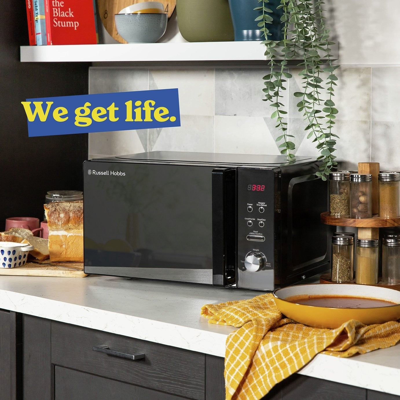 Microwave Russell Hobbs RHM2076B 800W 20L Microwave Black Auto Cook