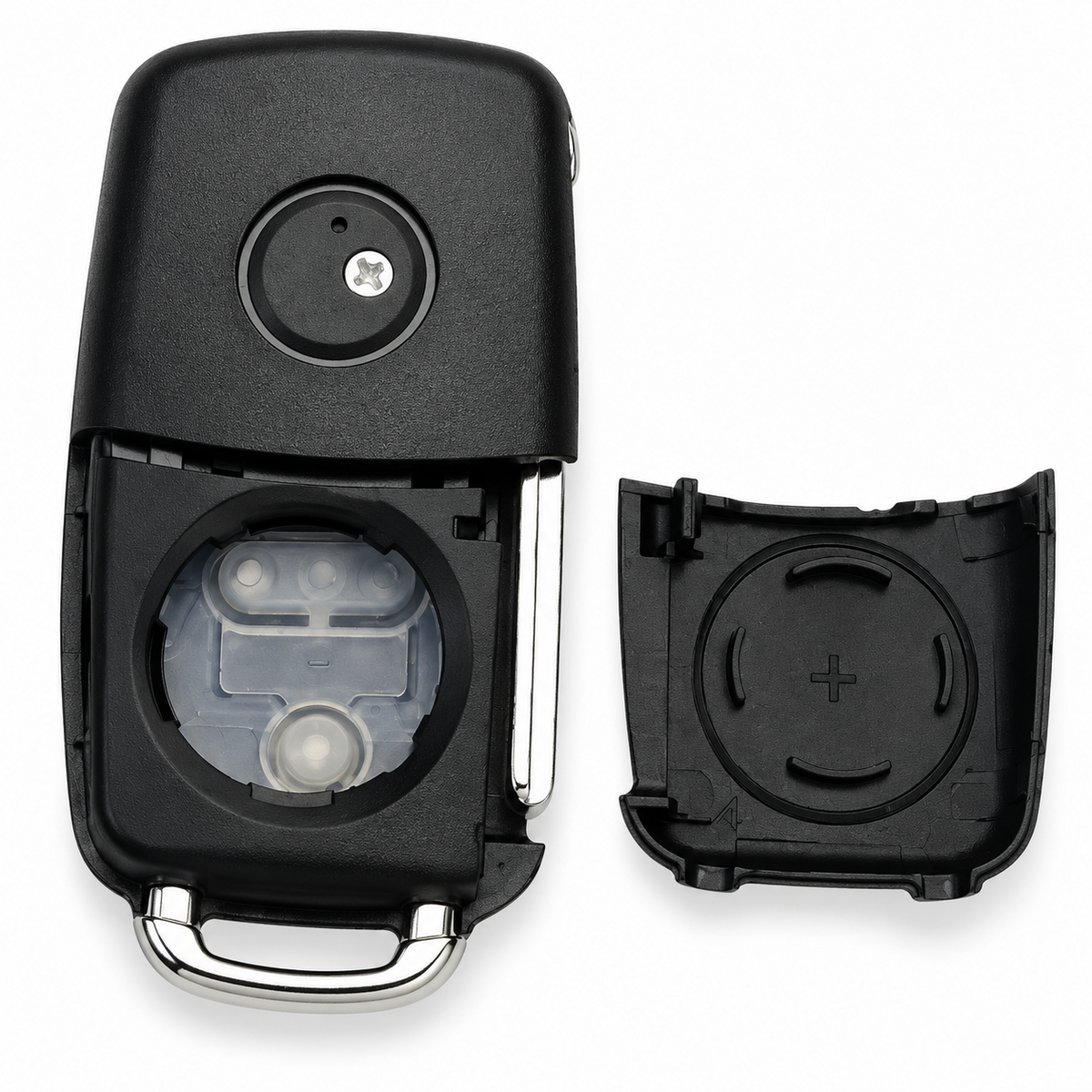 VW 2 Button Remote Key Shell Case with Badge – Replacement Key Fob Housing