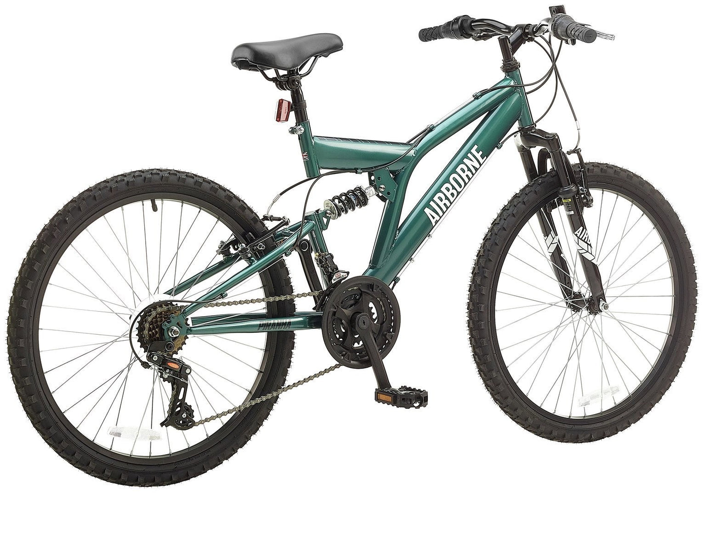 Piranha 24 Inch Unisex Mountain Bike - Dark Green
