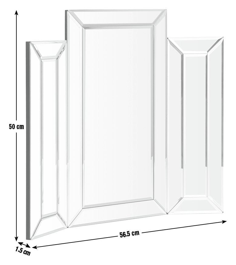 Black Folding Bevelled Dressing Table Mirror-50x56cm5815623