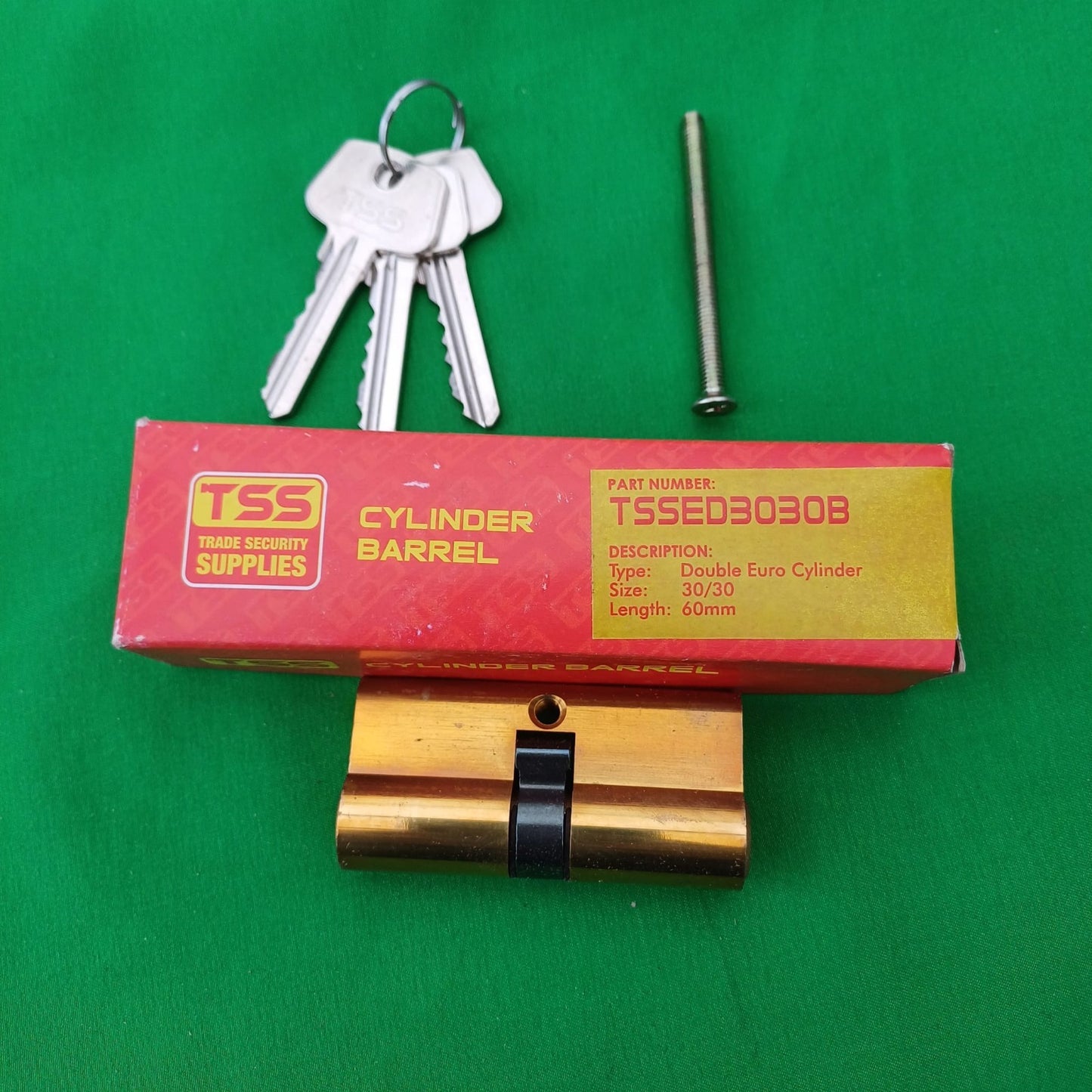 TSS Cylinder Barrel Lock & 3 Keys 30mm/30mmX60mm