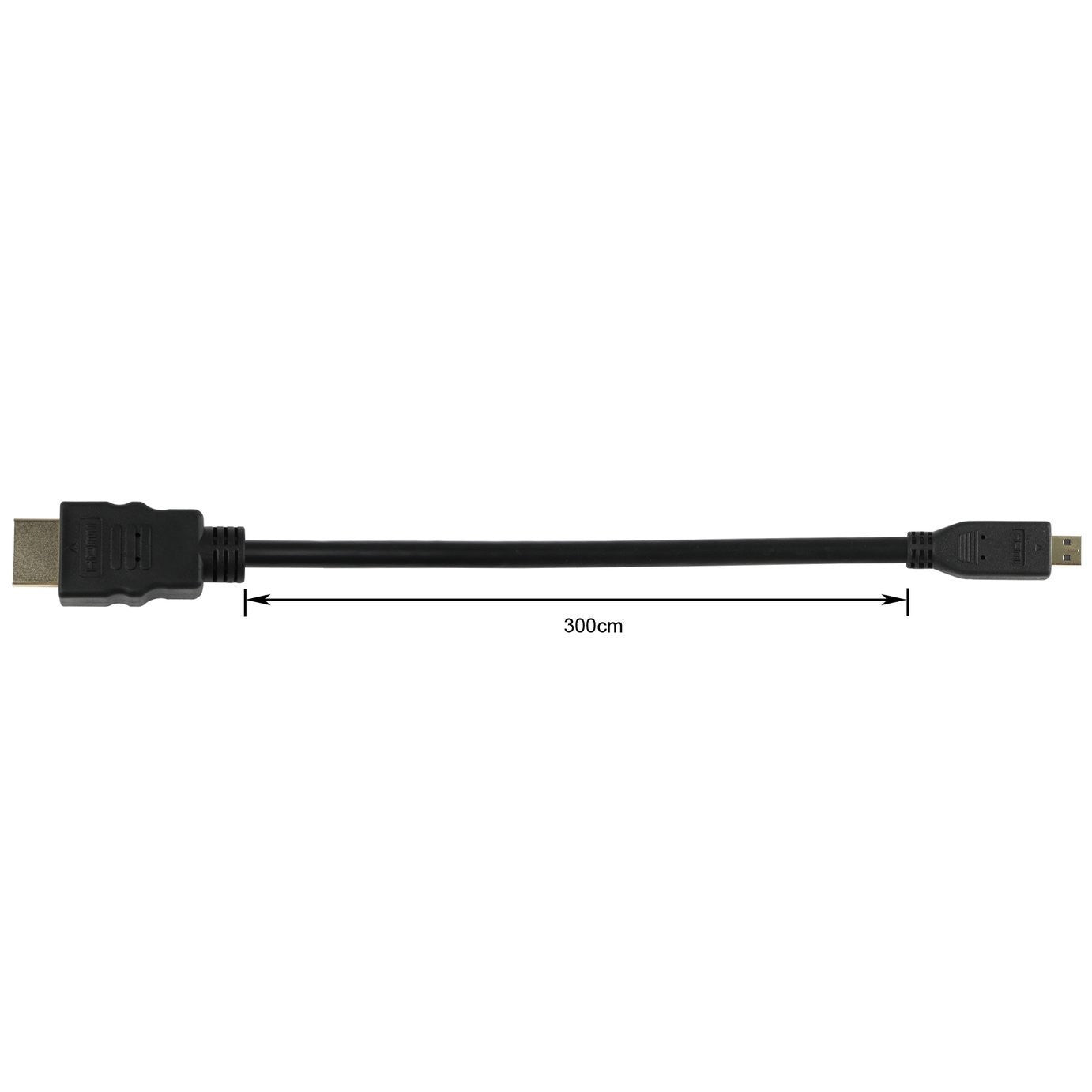 3m Micro HDMI to HDMI Cable - Black