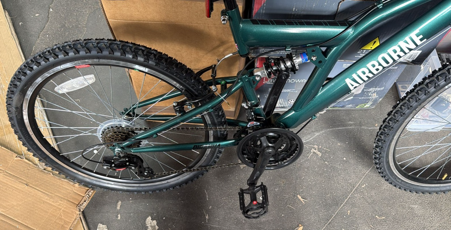 Piranha 24 Inch Unisex Mountain Bike - Dark Green