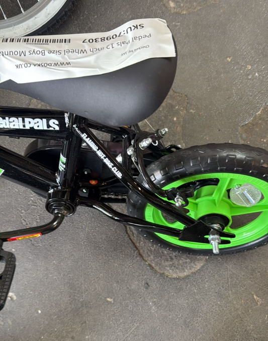 Pedal Pals 12 inch Wheel Size Boys Mountain Bike - Green