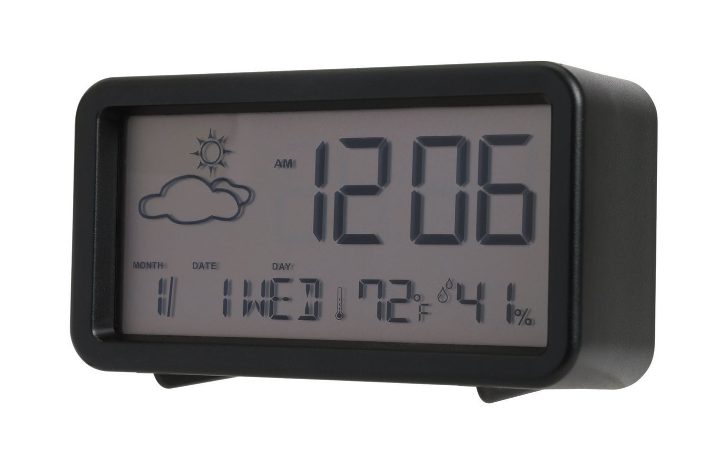 Constant LCD Display Digital Alarm Clock - Black