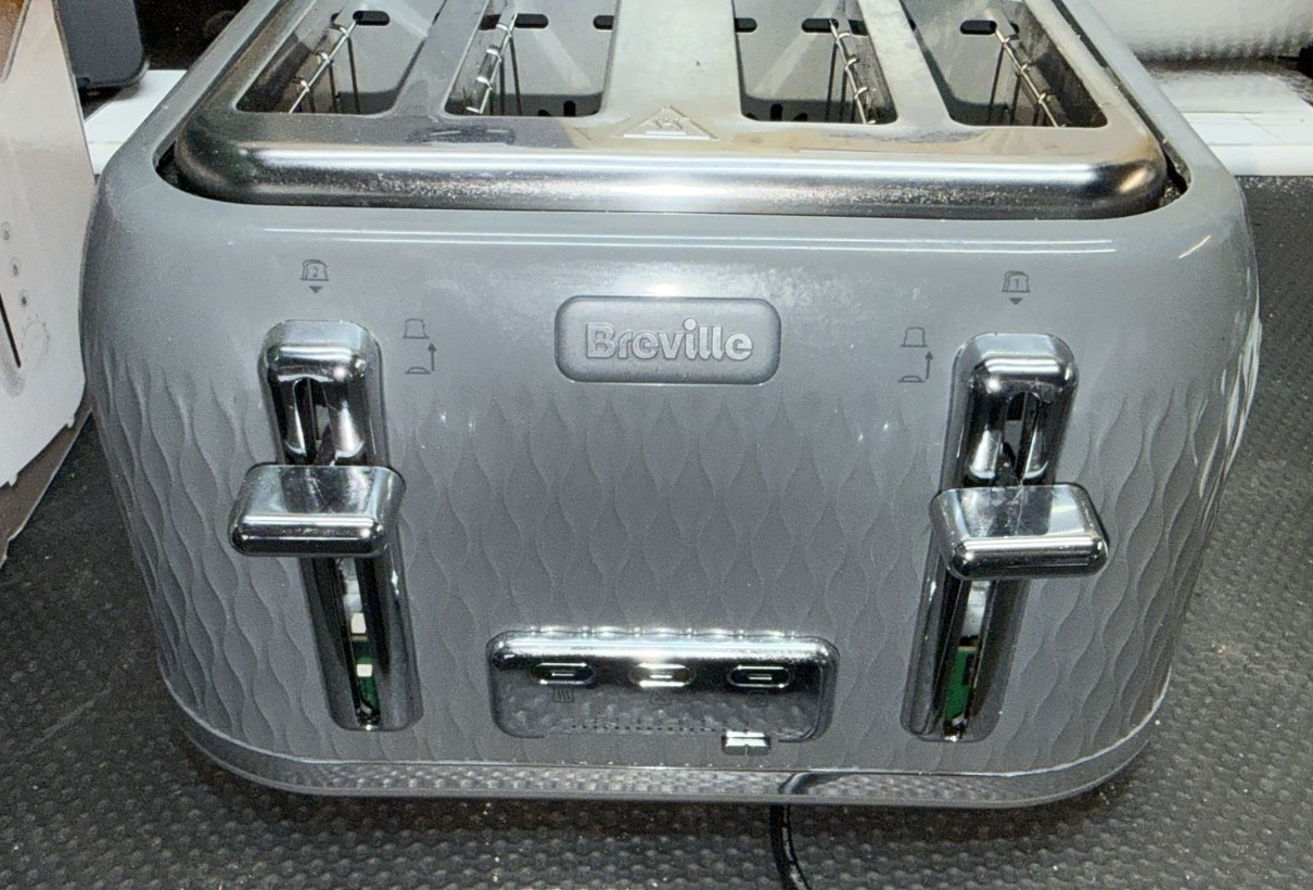 Breville VTR013 Curve 4 Slice Toaster - Grey and Chrome