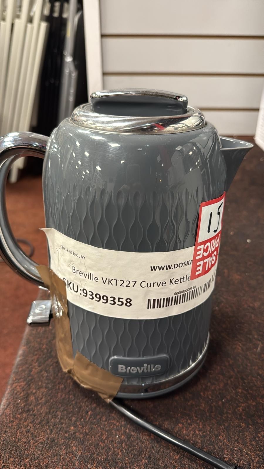 Breville VKT227 Curve Kettle - Grey and Chrome