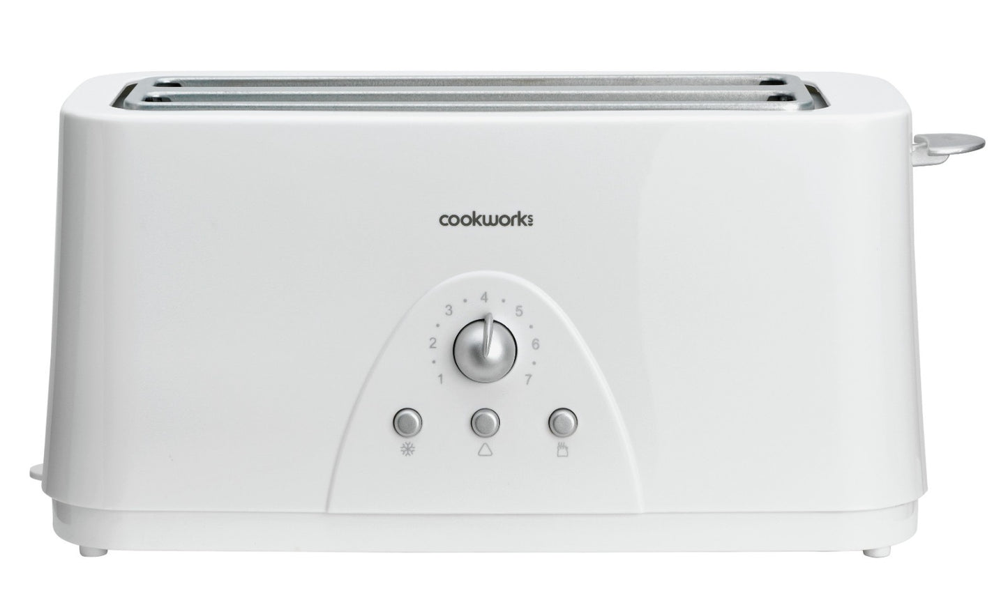 Cookworks Long Slot 4 Slice Toaster - White