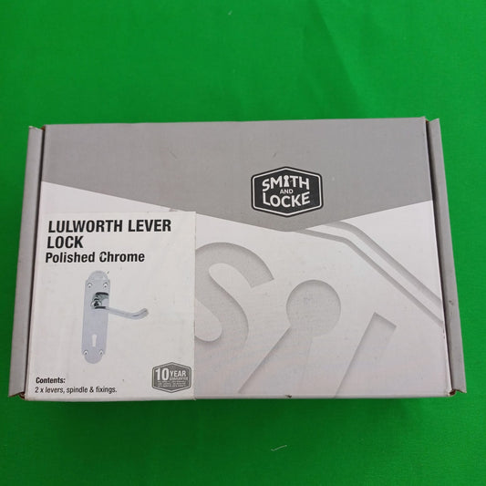 Smith & Locke Lulworth Fire Rated Lock Lever Door Handles Pair Backplate PC