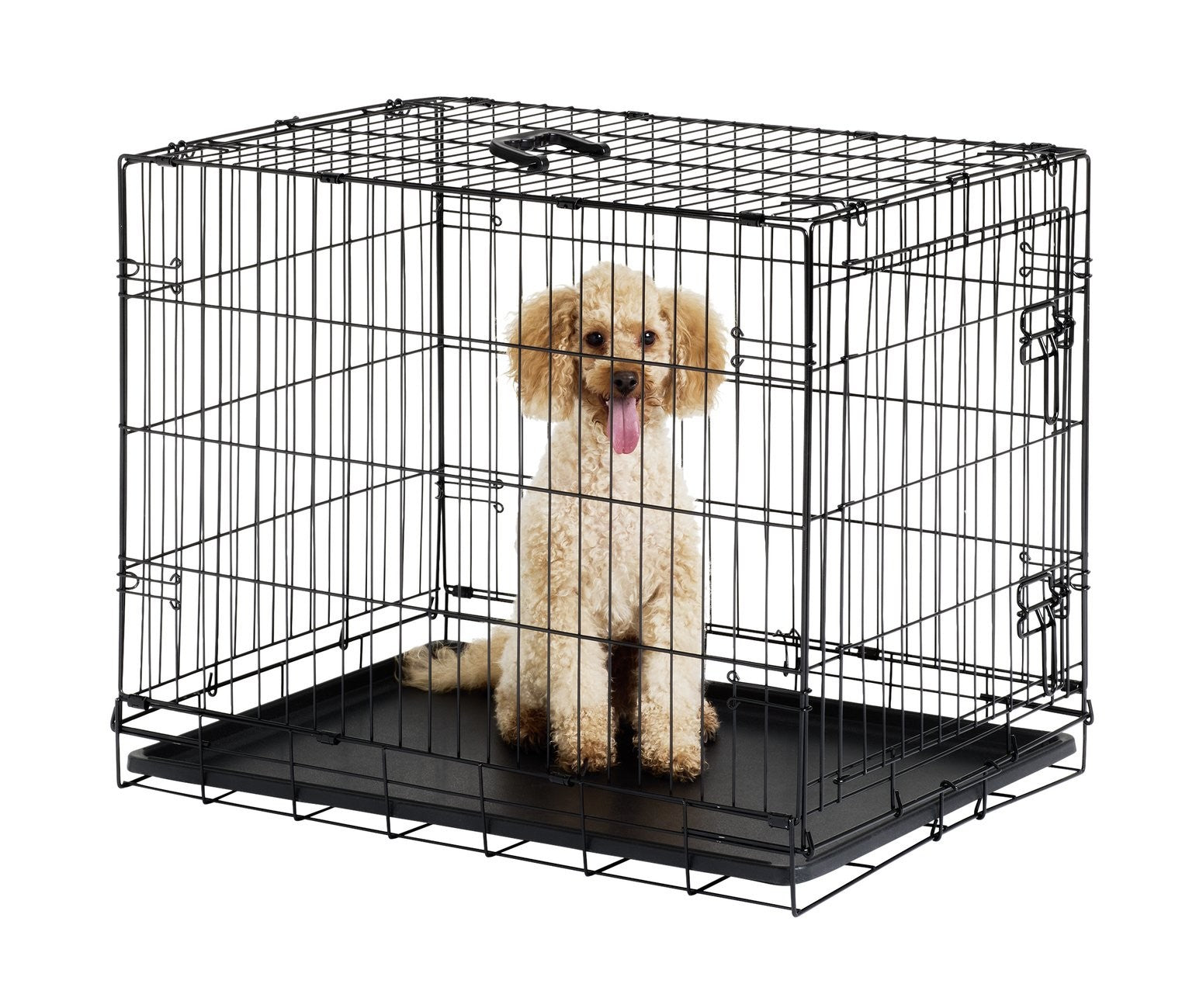 Medium Metal Dog Cage Crate | Folding Travel Pet Carrier | 77×54×60cm