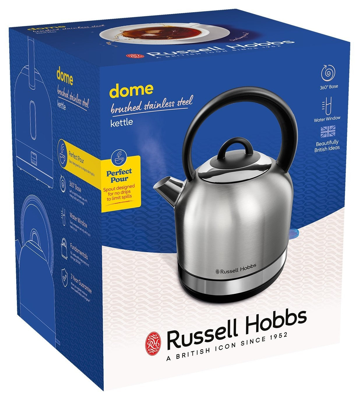 Russell Hobbs Worcester Dome Kettle Stainless Steel 23908