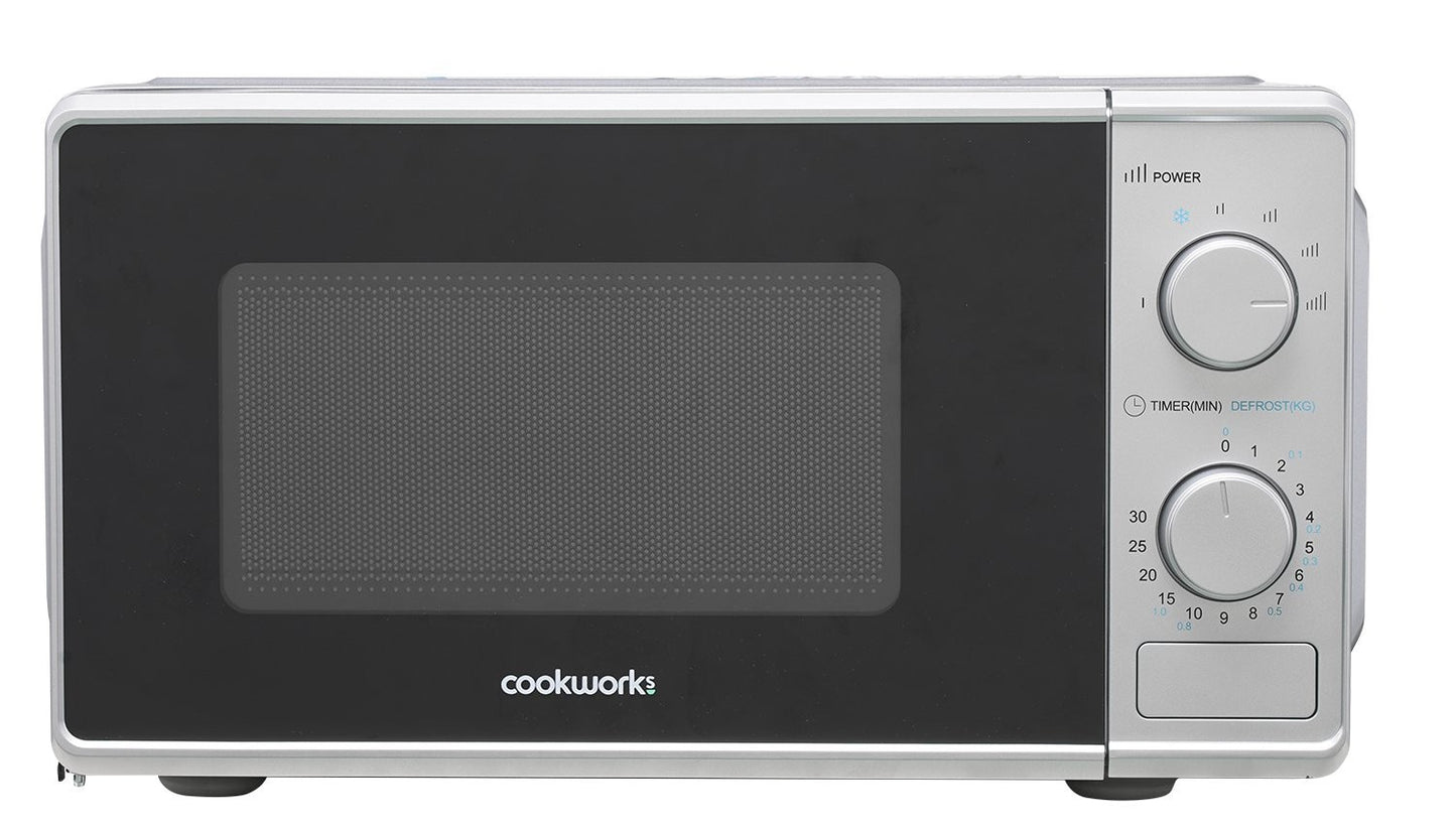 Cookworks 700W Manual Microwave - Silver colour
