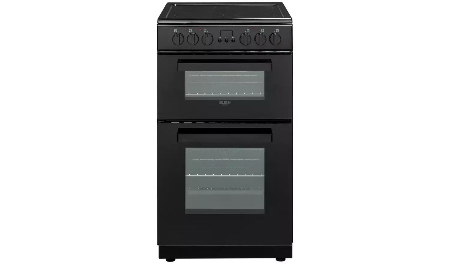 Bush DHBEDC50B 50cm Double Oven Electric Cooker - Black