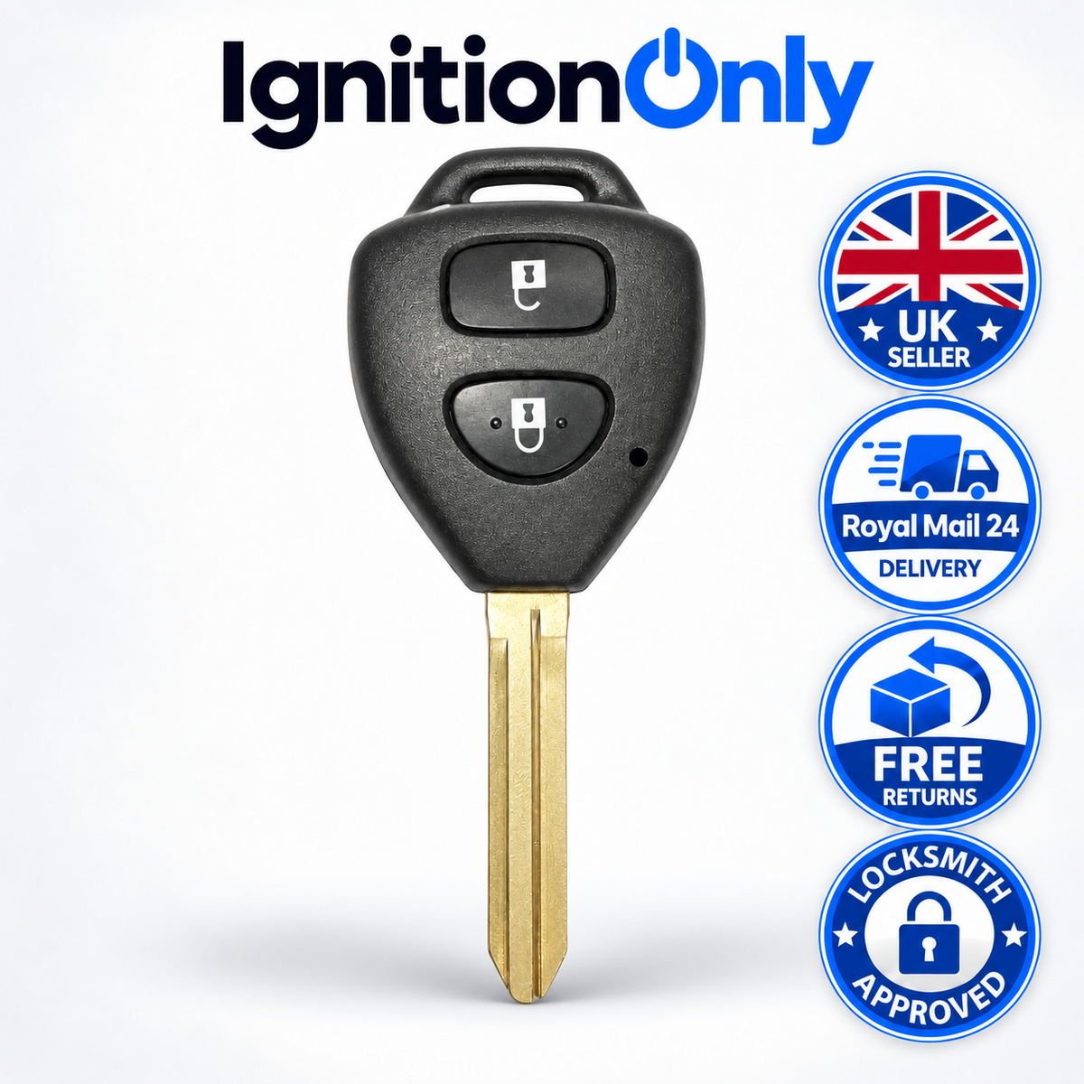 Replacement 2 Button TOY43 Remote Key Fob Shell Case for Toyota RAV4 Hilux iQ 20