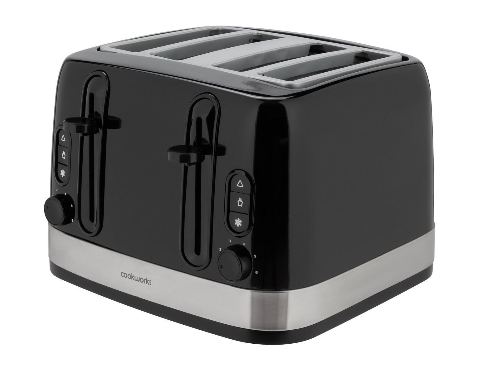 Cookworks Illuminated 4 Slice Toaster - Black