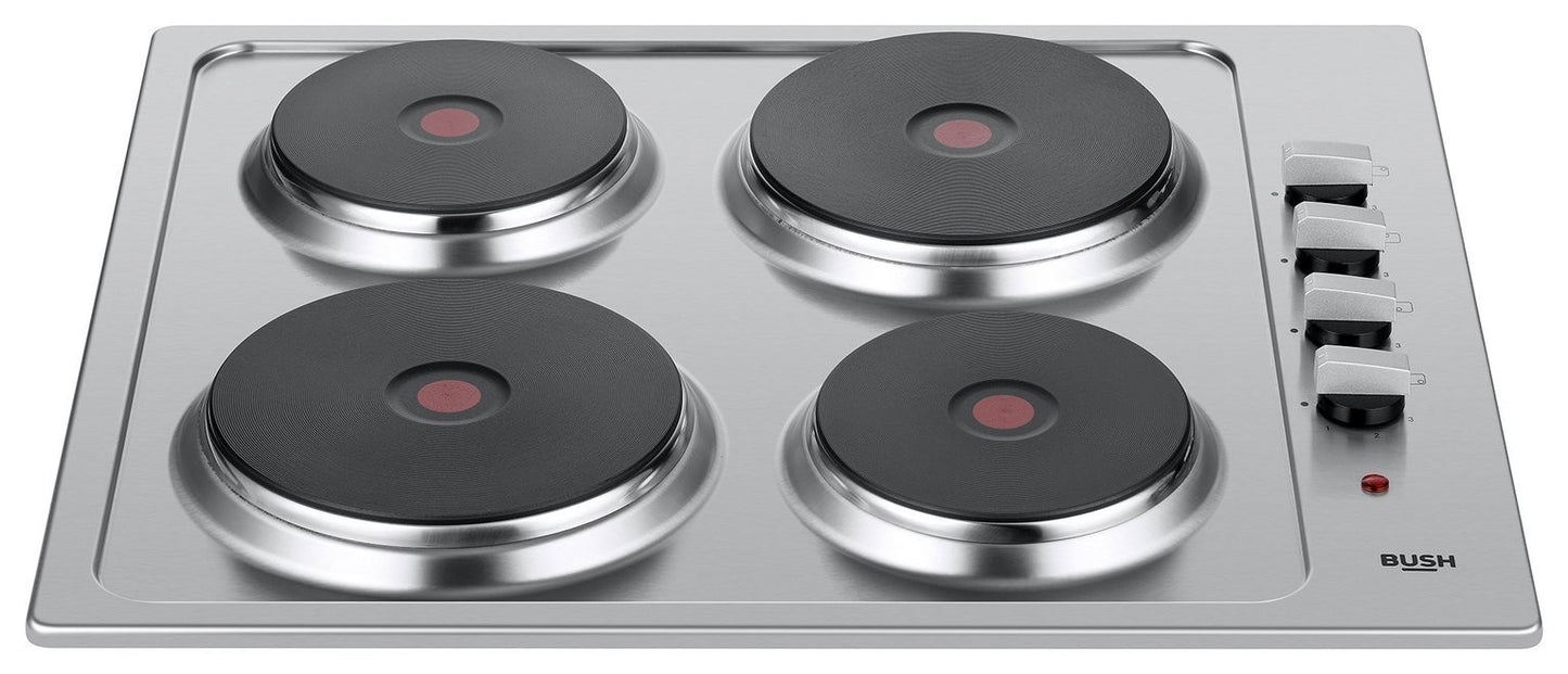 Bush RL60SPH Electric Solid Plate Hob - Stainless Steel