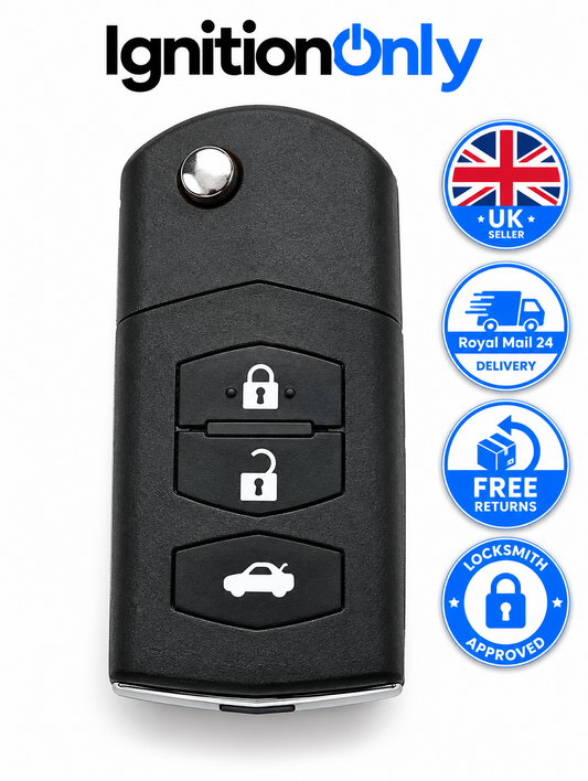 Mazda 3 6 MX-5 RX-8 Key Case 3 Button Flip Remote Fob Mitsubishi