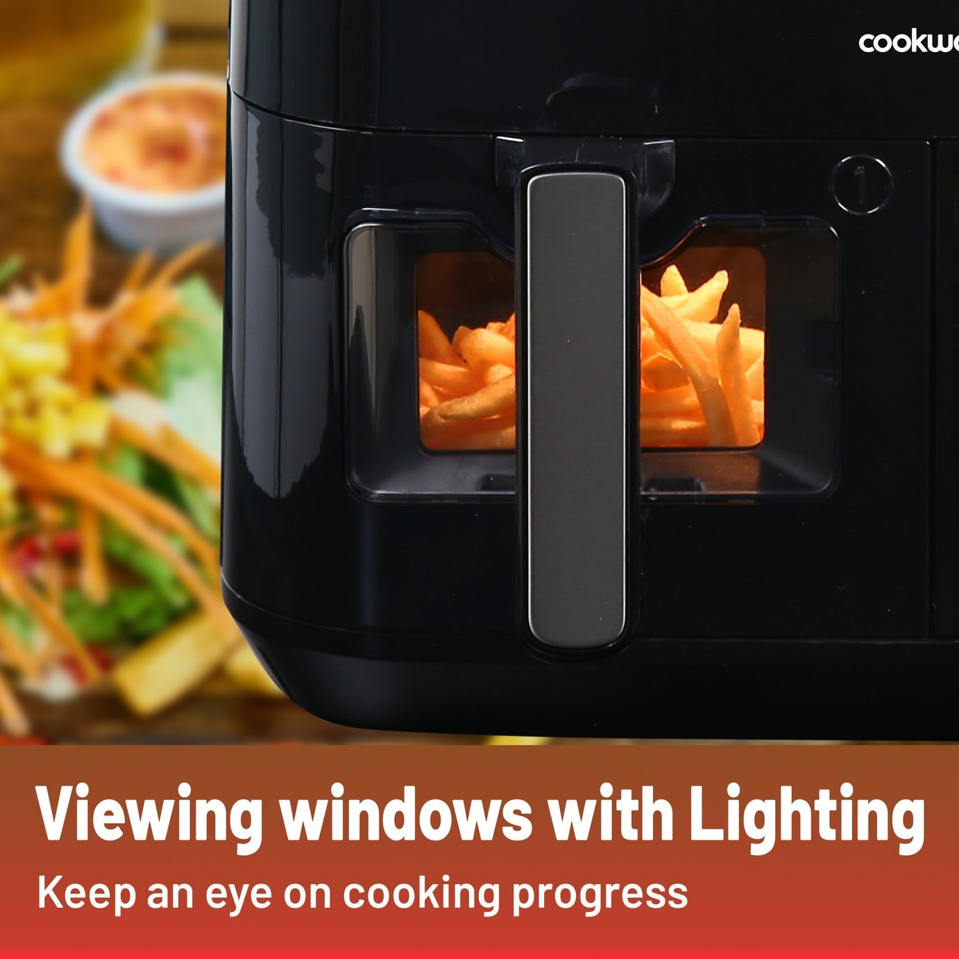 Cookworks 9L 2600W Dual Air Fryer KDF5577DTW Oil Free Healthy Style - Black