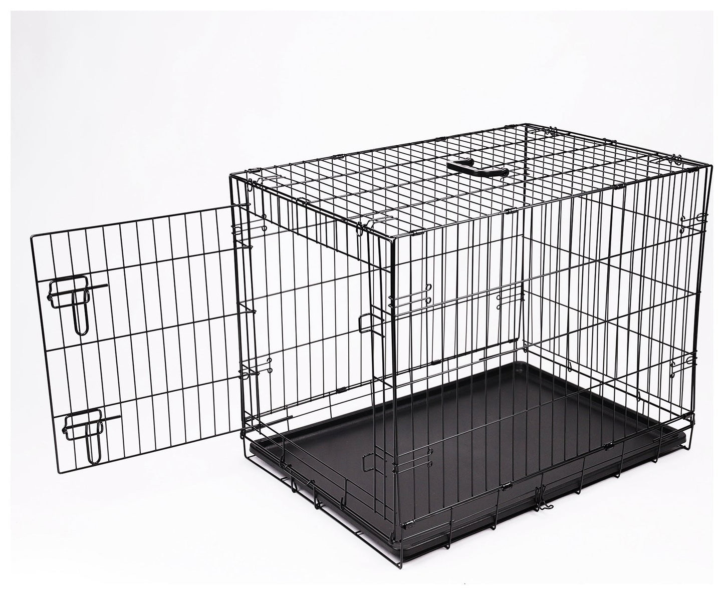 Medium Metal Dog Cage Crate | Folding Travel Pet Carrier | 77×54×60cm