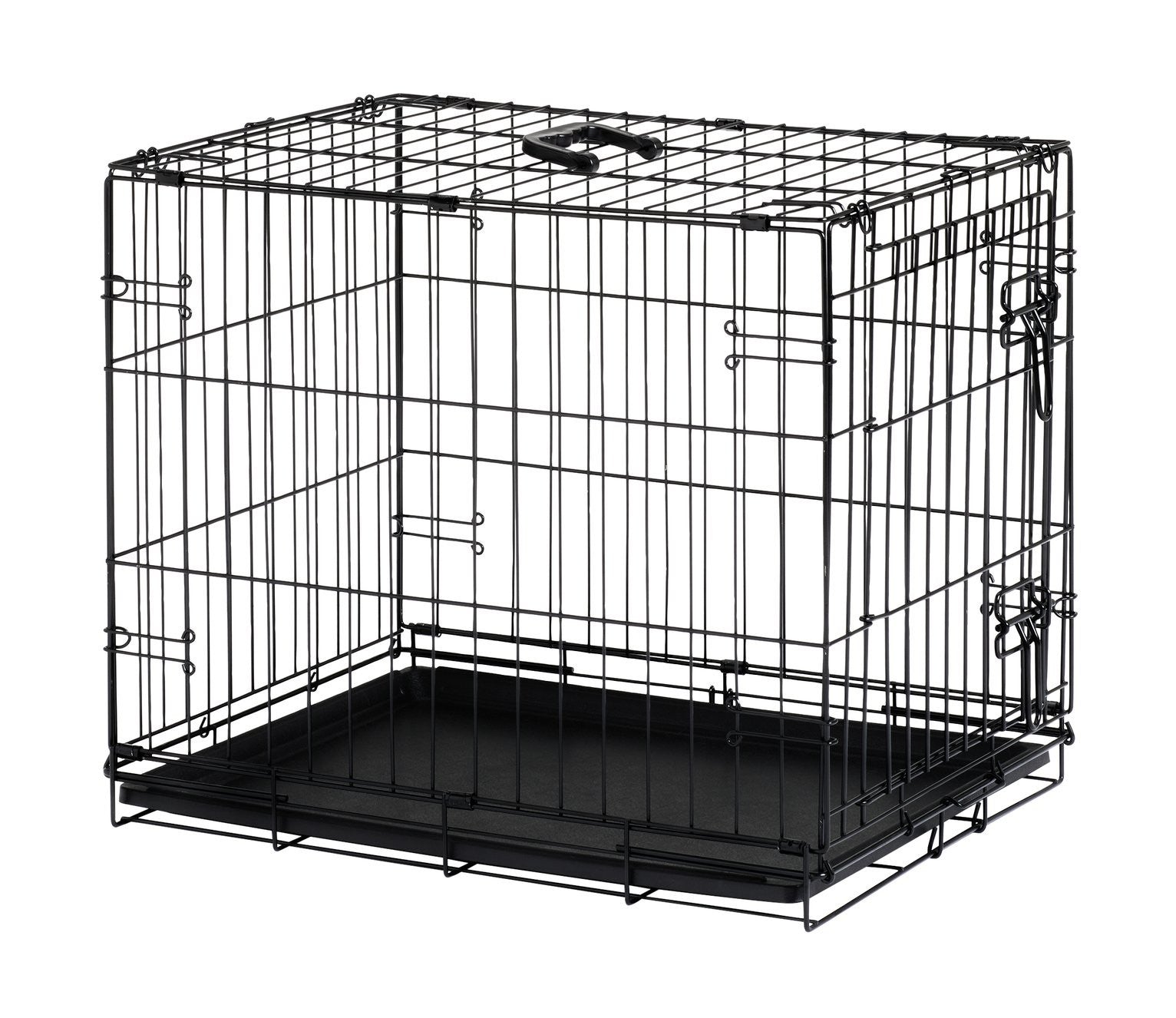 Medium Metal Dog Cage Crate | Folding Travel Pet Carrier | 77×54×60cm