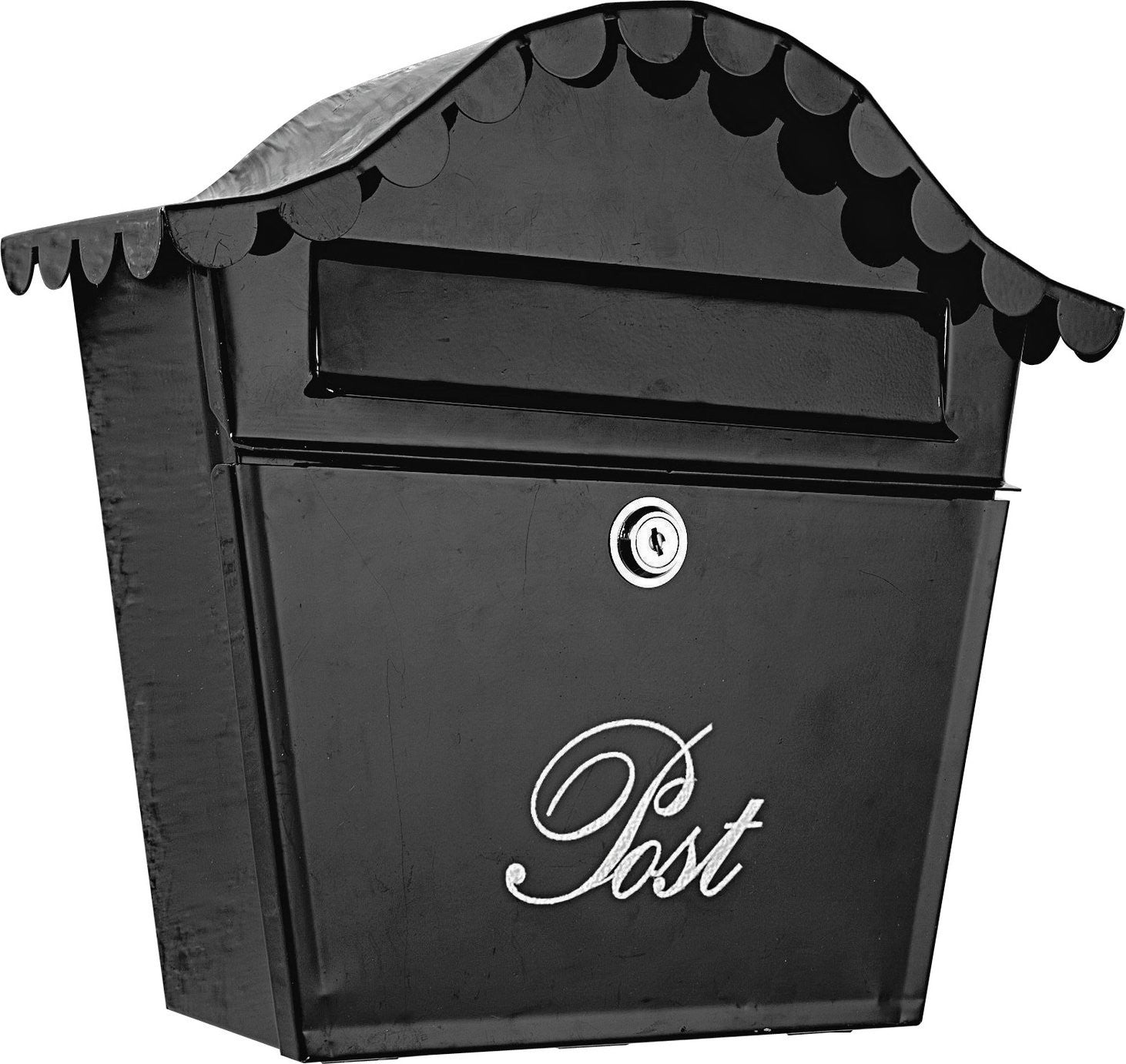 Home Senior Wall Mountable Black Lockable Letter Box
