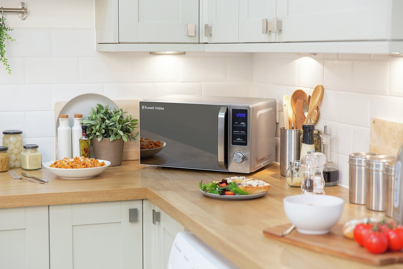 Russell Hobbs Buckingham 800W Compact Microwave - S/Steel