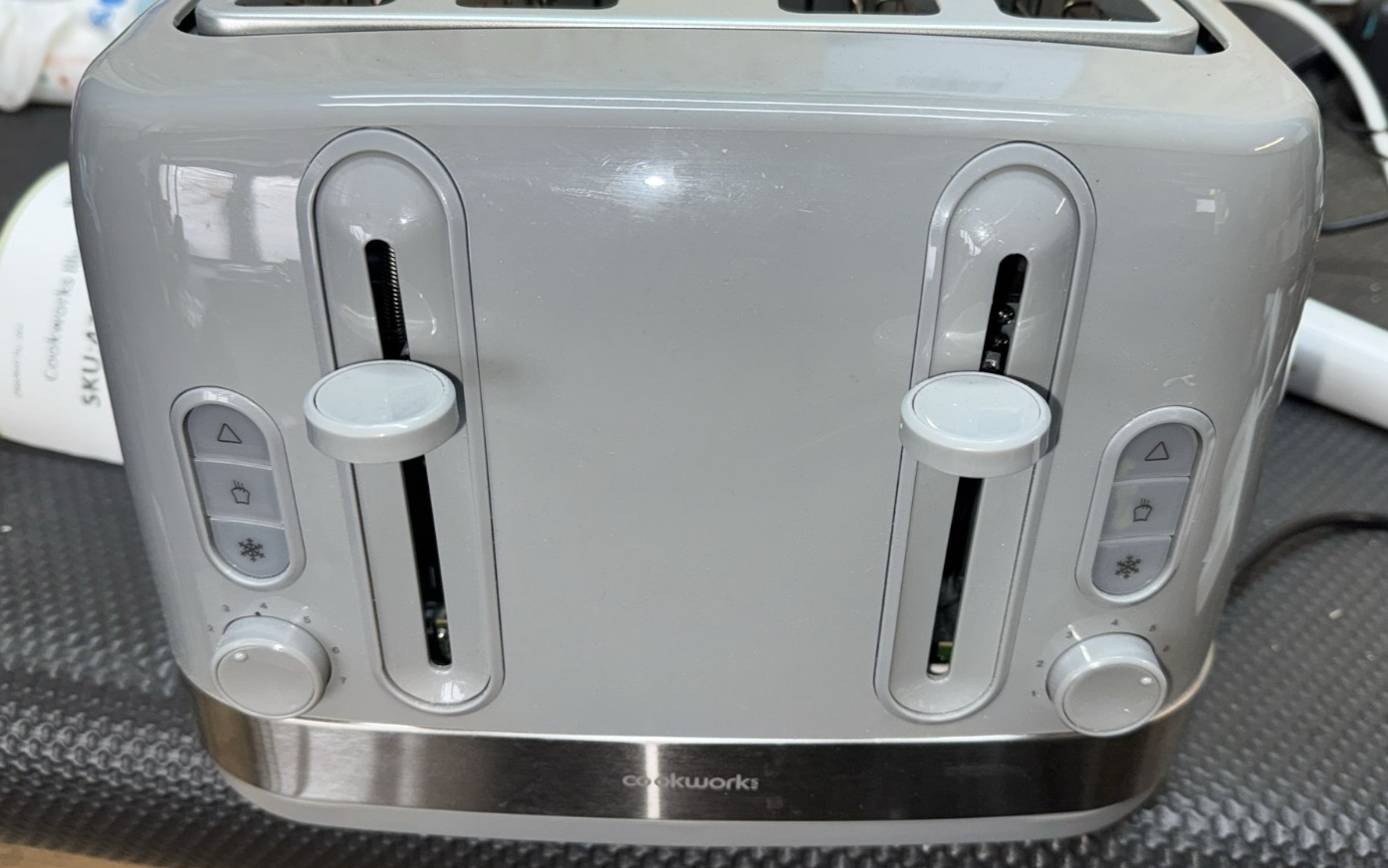 Cookworks Illuminated 4 Slice Toaster - Stone Grey