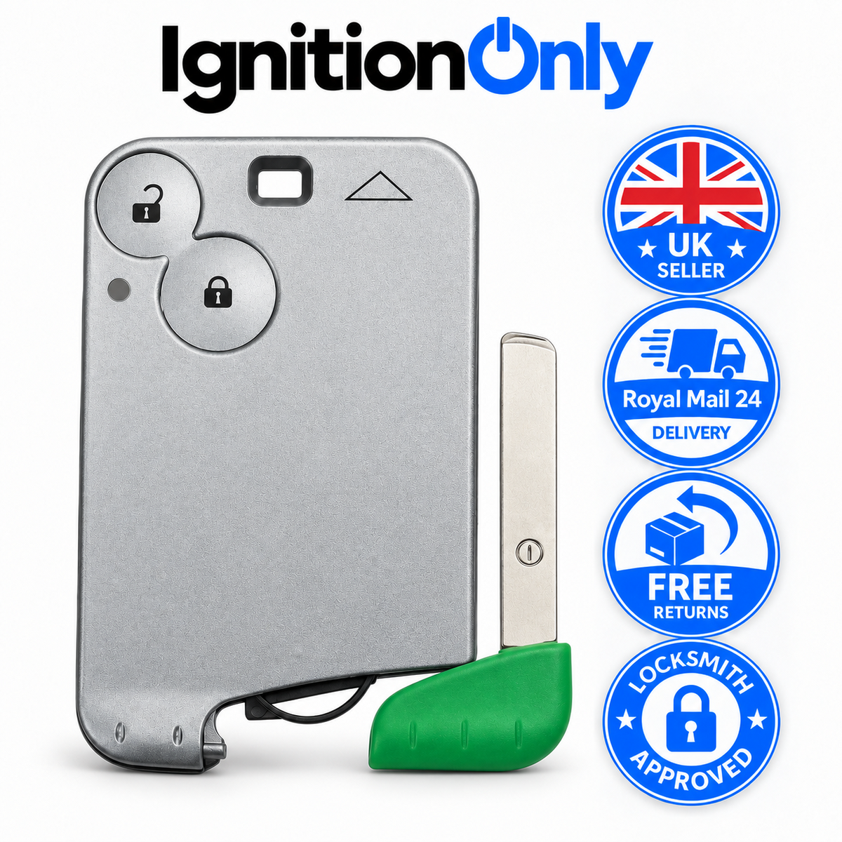2 Button Remote Key Card Case Shell for Renault Laguna II Espace Vel Satis