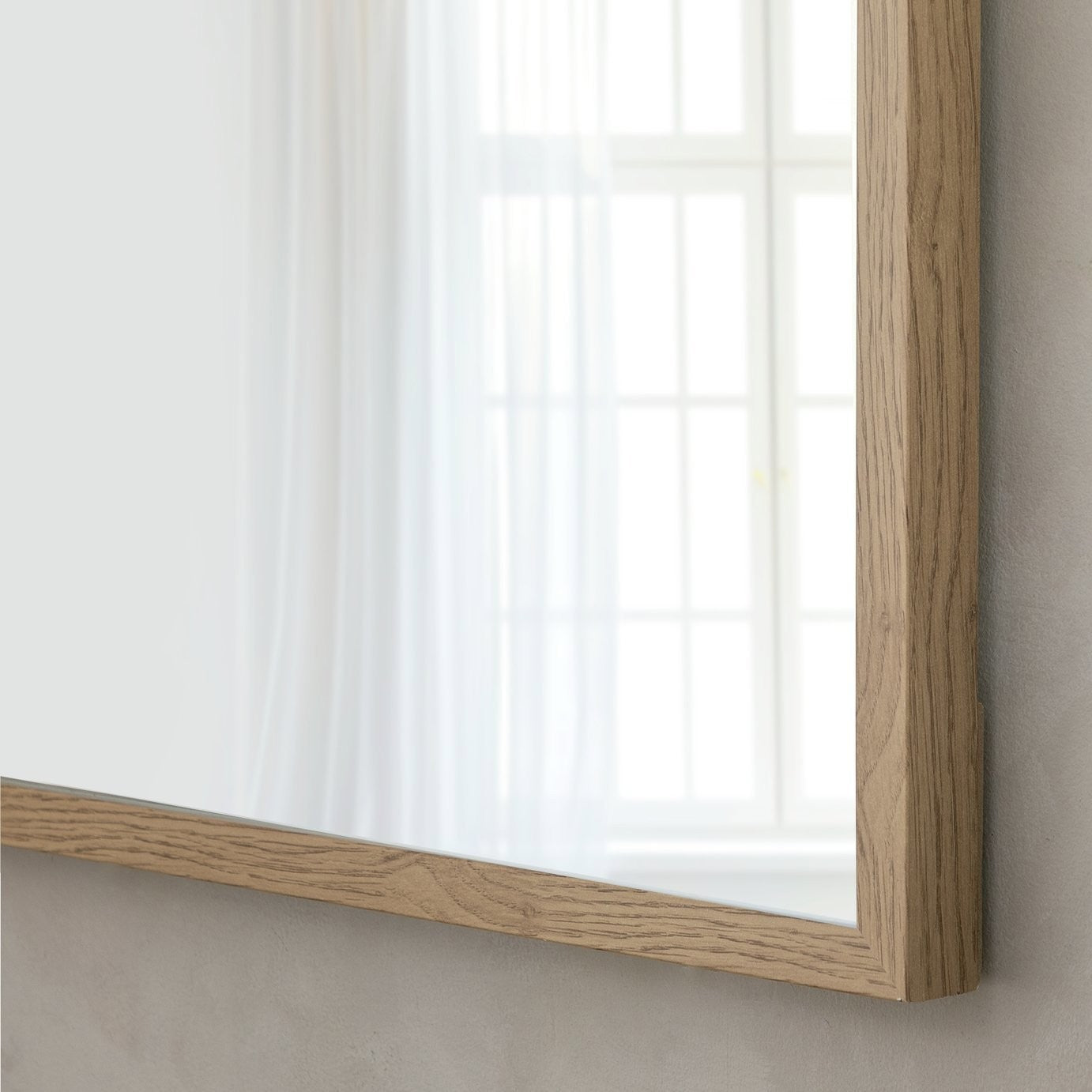 Home Essentials Oak Effect Square Wall Mirror -55x55cm