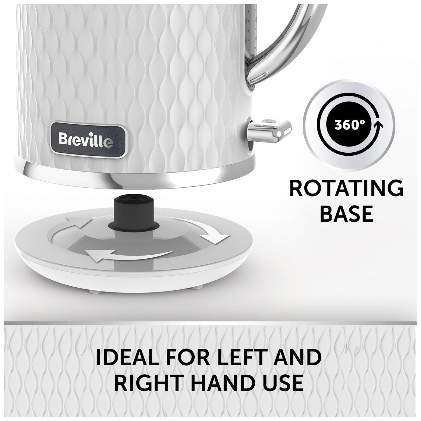 Breville VKT117 Curve Collection Jug Kettle 1.7L - White and Chrome