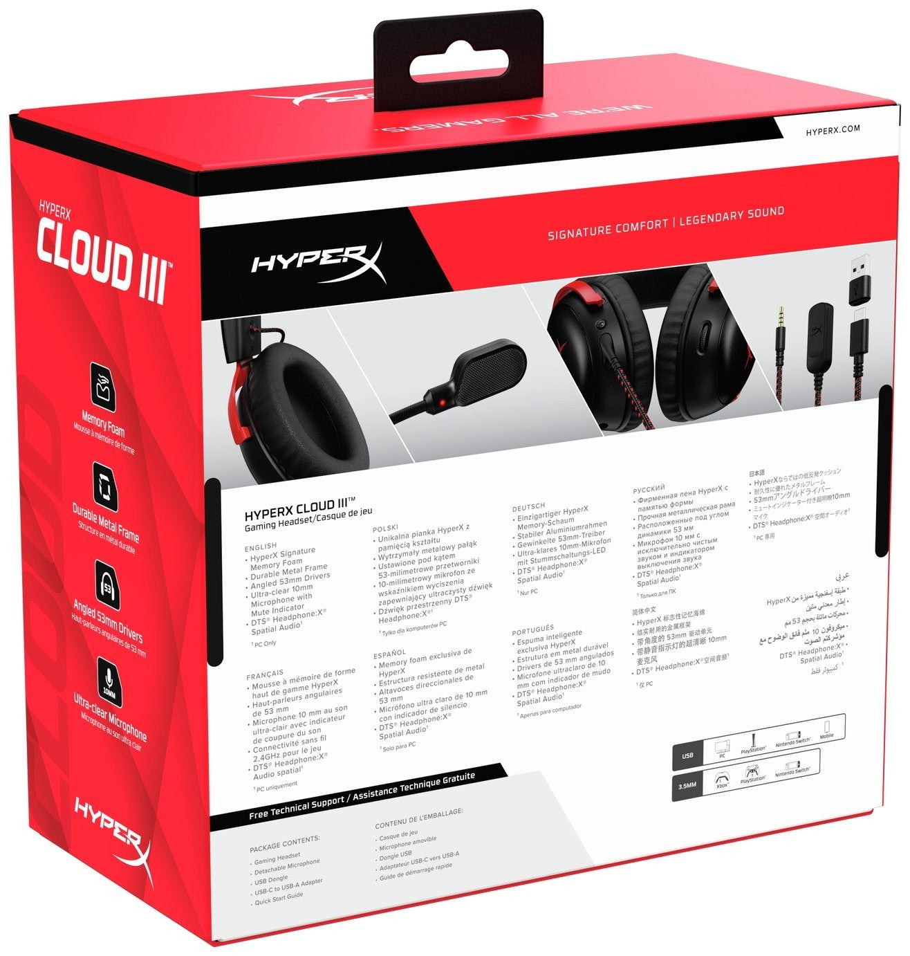 HyperX Cloud III Wired Gaming Headset Xbox, PS5, Switch, PC