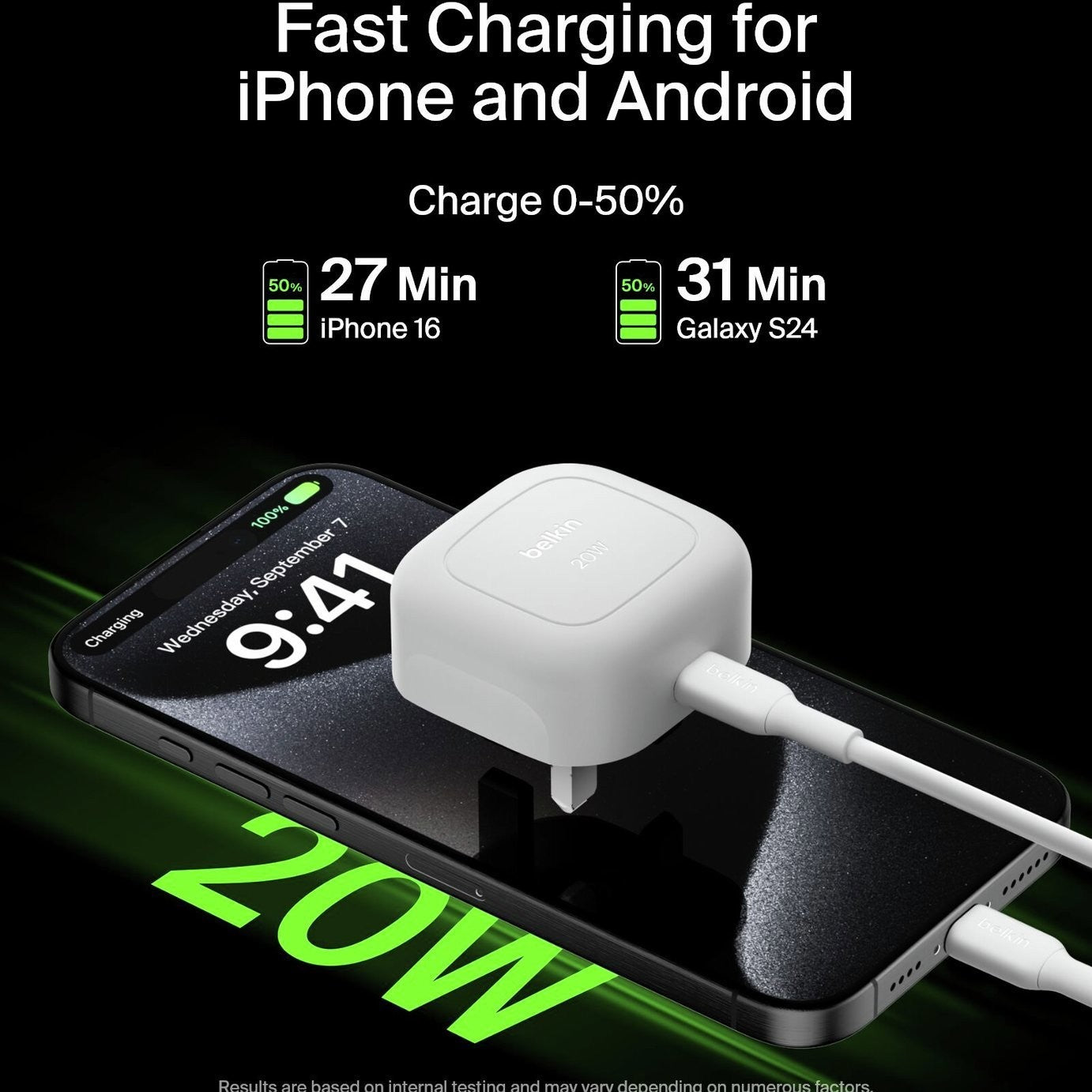 Belkin 20W USB-C Compact Fast Charger, Power Delivery