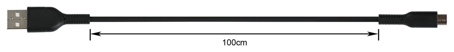 1m Micro USB Cable - Black