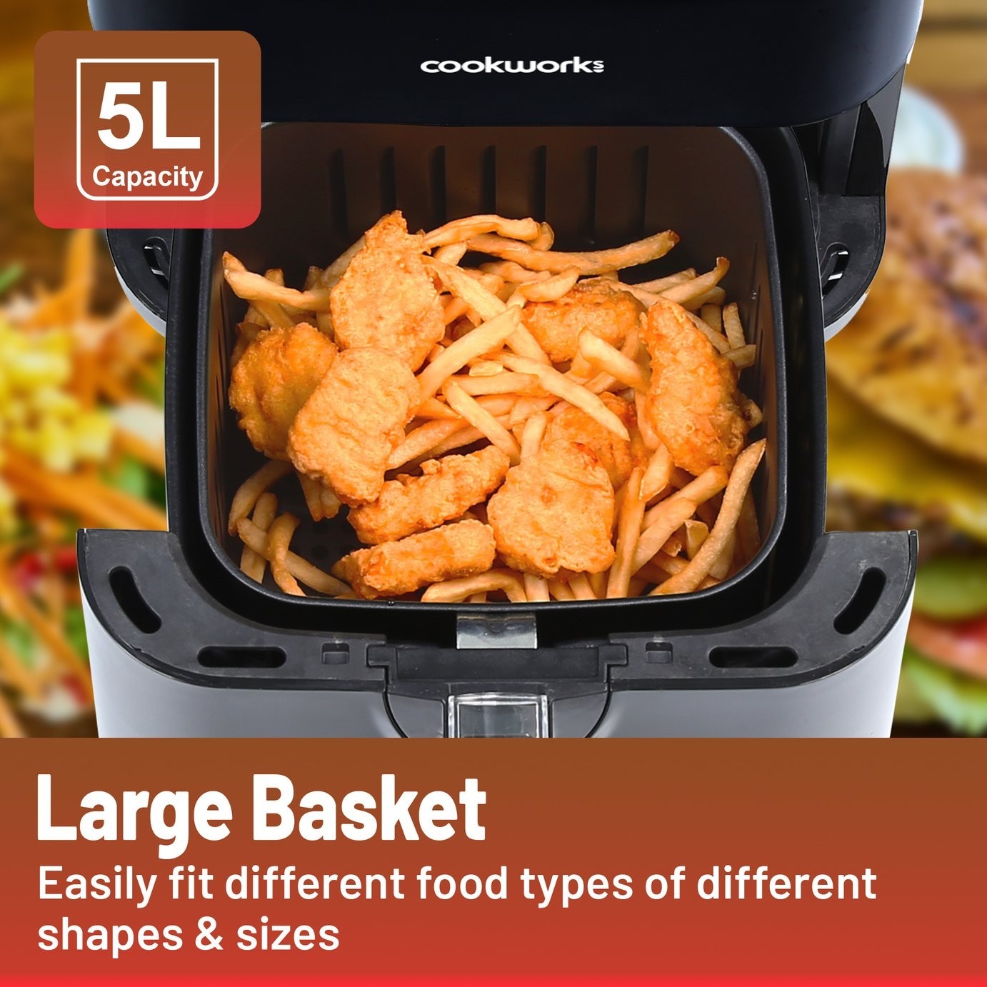 Cookworks 5L Air Fryer - Black