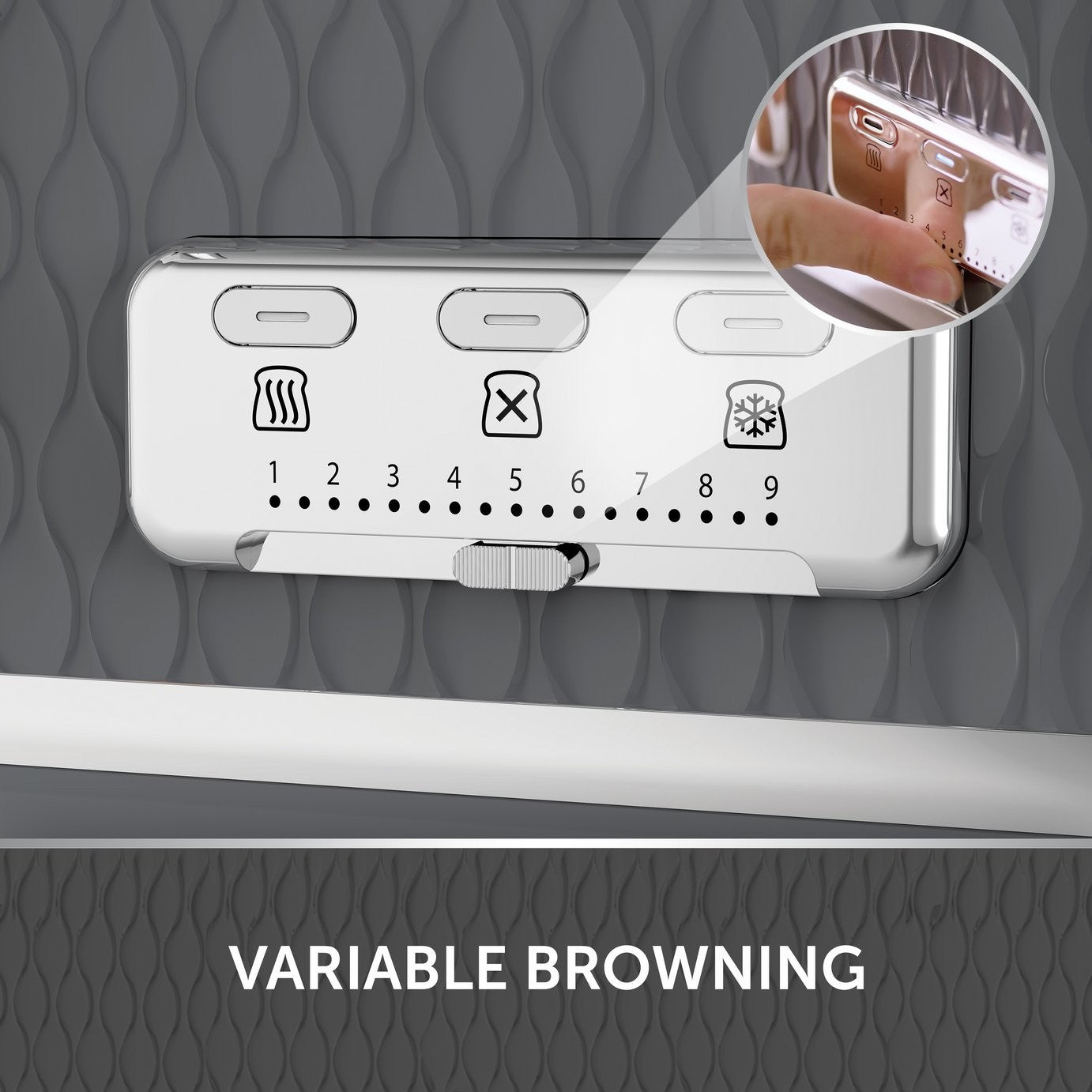 Breville VTR013 Curve 4 Slice Toaster - Grey and Chrome