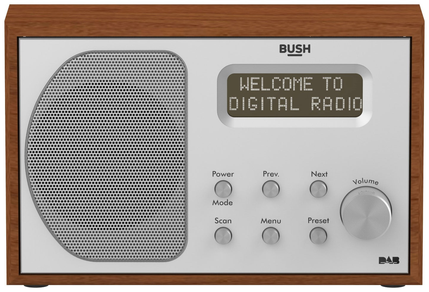 Bush Lisbon Digital DAB FM Portable Radio-Brown Wood Effect