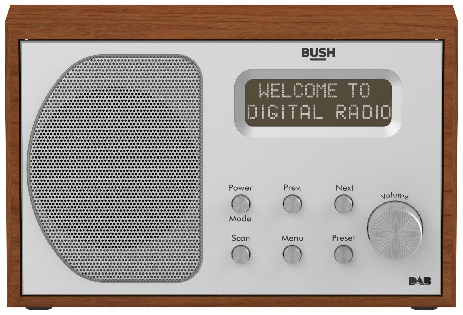 Bush Lisbon Digital DAB FM Portable Radio-Brown Wood Effect