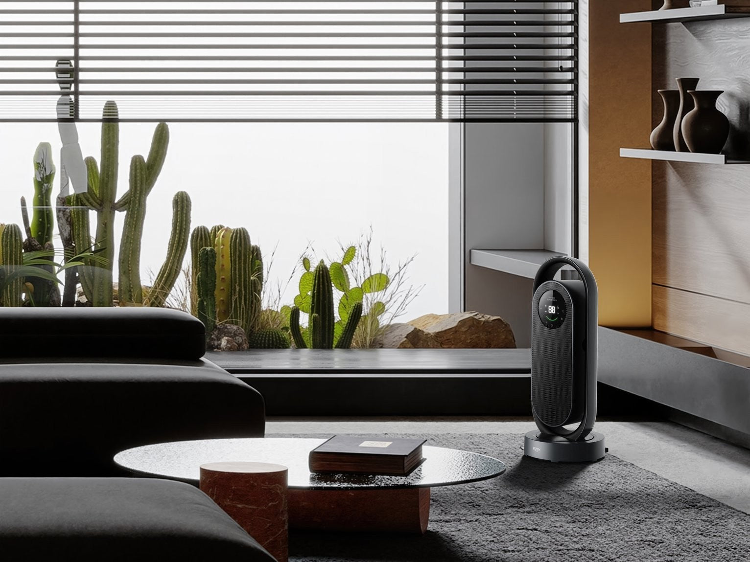 Bush 2kW Digital Dual Oscillating Ceramic Tower Fan Heater
