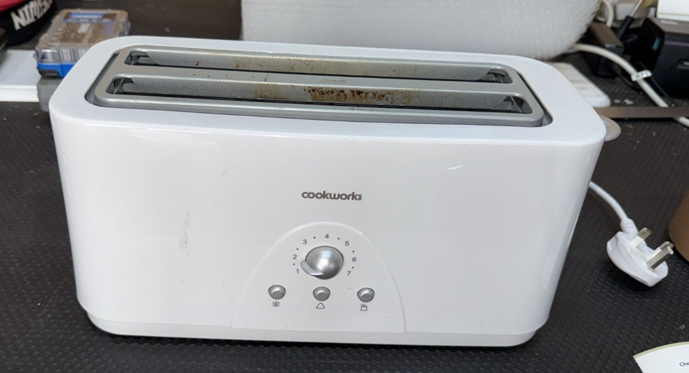 Cookworks Long Slot 4 Slice Toaster - White