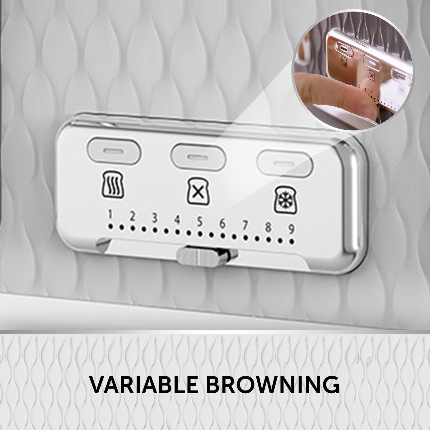 Breville VTT911 Curve 4 Slice Wide Slot High Lift Toaster - White & Chrome.
