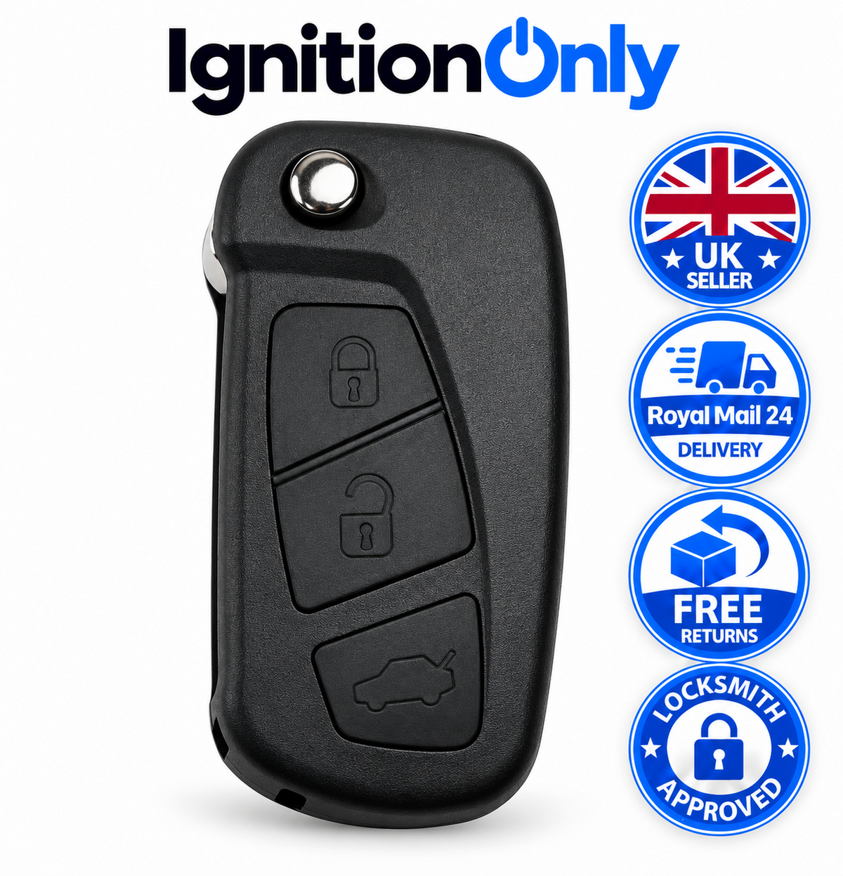 3 Button Flip Remote Key Fob Case for Ford KA MK2 2008-2016 SIP22 Blade