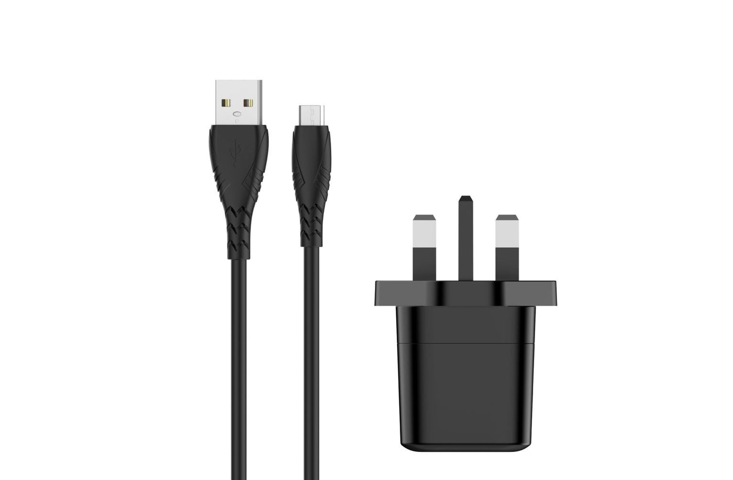 5W USB-A Mains Charger and Micro USB cable - Black