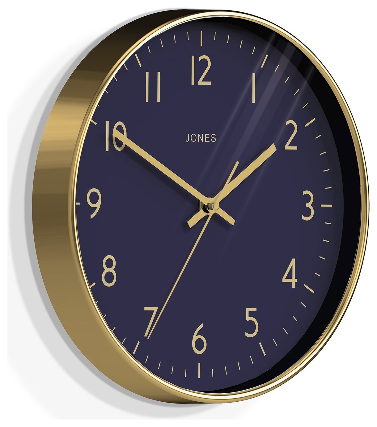 Jones Circular Wall Clock in Gold Coloured Frame with Quartz Movement 30cm