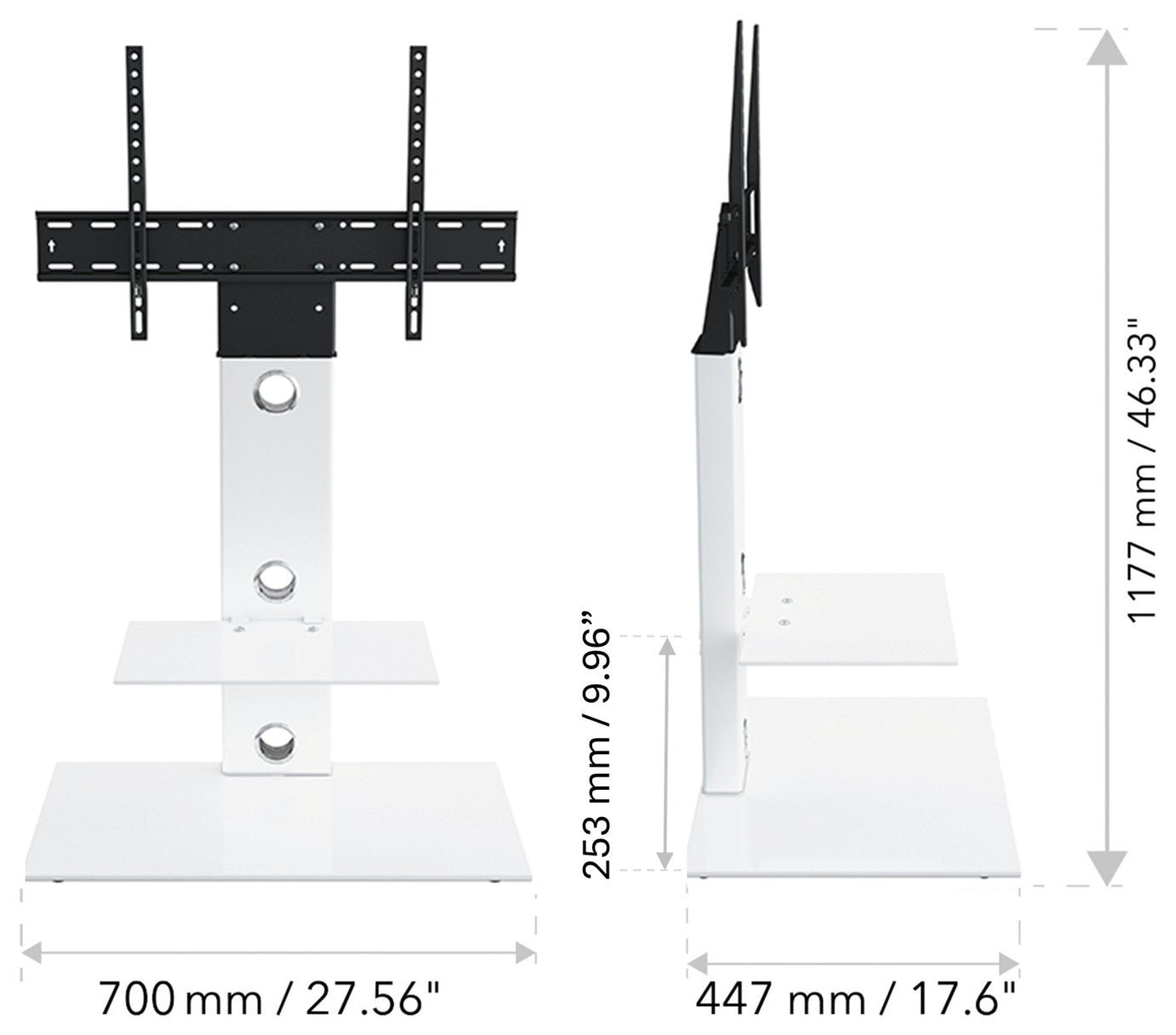 AVF Column Mount Up to 65 Inch TV Stand - White