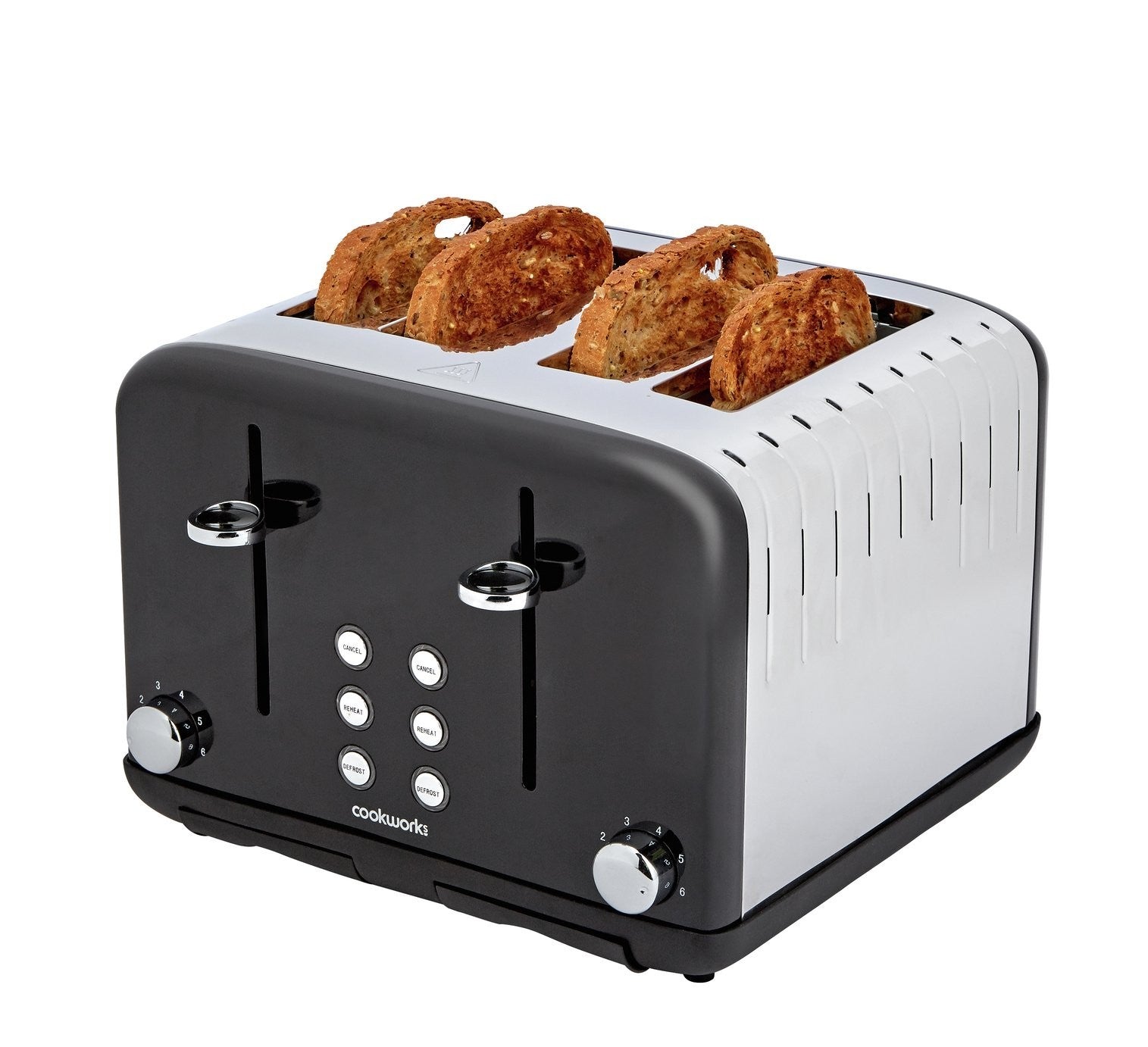 Cookworks Pyramid 4 Slice Toaster - Black