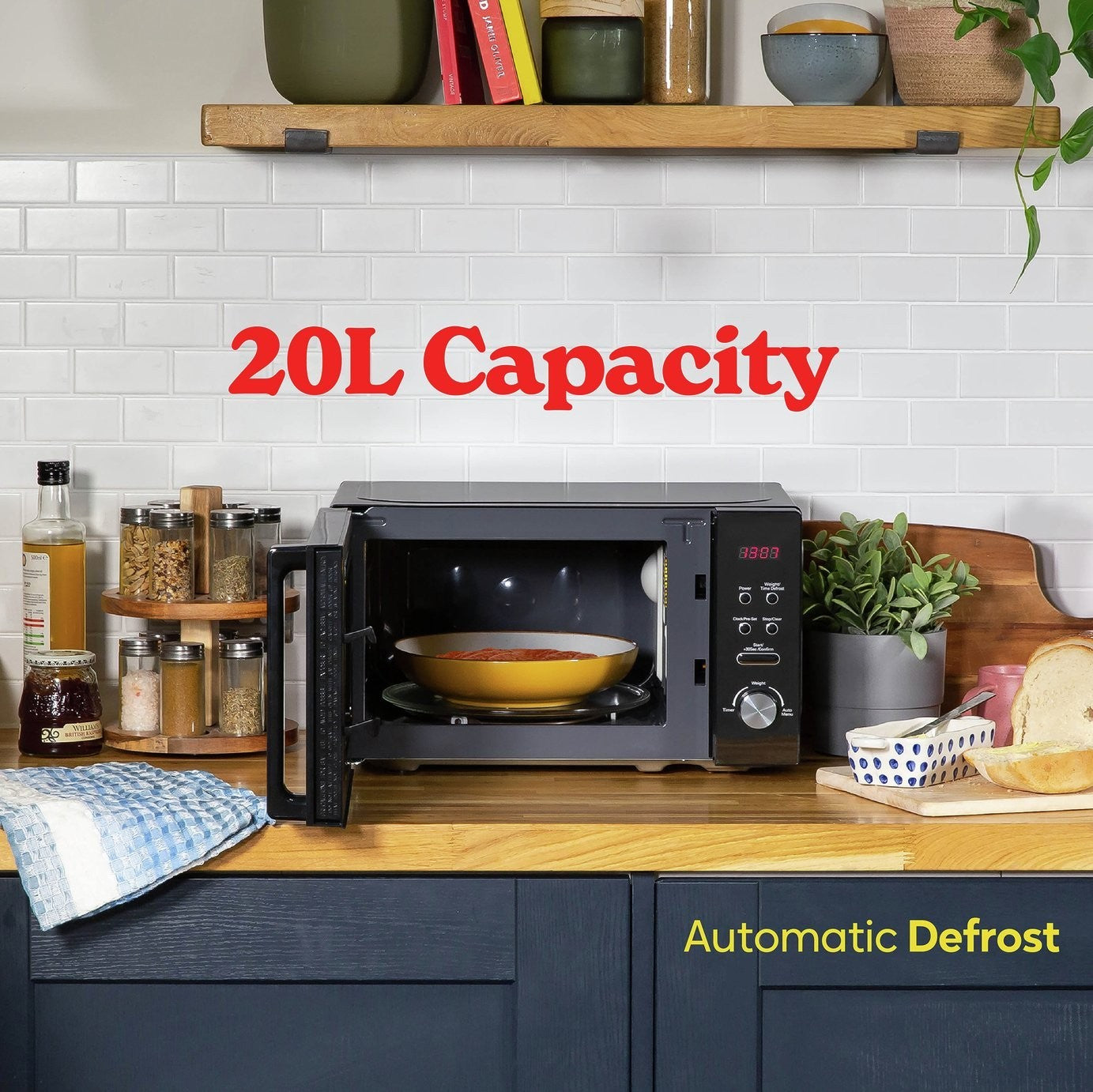 Microwave Russell Hobbs RHM2076B 800W 20L Microwave Black  Auto Cook
